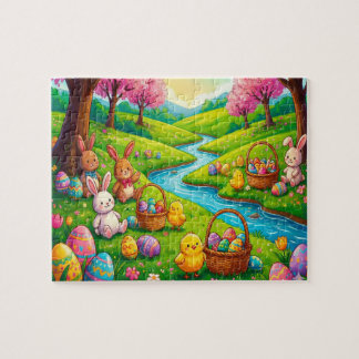 Whimsical Easter Bunny & Friends Puzzle Legpuzzel