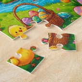 Whimsical Easter Bunny & Friends Puzzle Legpuzzel (Zijkant)