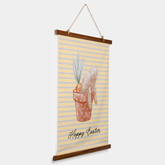 Whimsical Easter Bunny Hangend Wandkleed (Gebogen)
