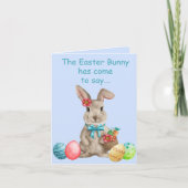 Whimsical Easter Bunny met gekleurde eieren Kaart (Voorkant)