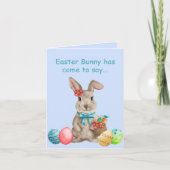 Whimsical Easter Bunny met gekleurde eieren Kaart (Voorkant)