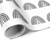 Whimsical Easter Bunny Rainbow Icon Minimal Spring Cadeaupapier (Rol Hoek)