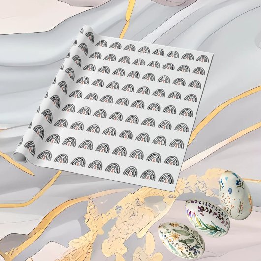 Whimsical Easter Bunny Rainbow Icon Minimal Spring Cadeaupapier