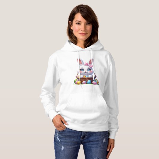 Whimsical Easter Bunny - Springtime Joy in Bloom Hoodie (Voorkant volledig)