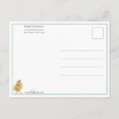 Whimsical Easter Chicken met Daisies en Greeting Briefkaart (Achterkant)