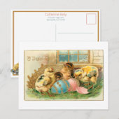 Whimsical Easter Chicken met Faux Gold Highlights Briefkaart (Voorkant / Achterkant)