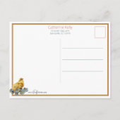 Whimsical Easter Chicken met Faux Gold Highlights Briefkaart (Achterkant)