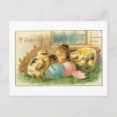 Whimsical Easter Chicken met Faux Gold Highlights Briefkaart (Voorkant)