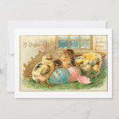 Whimsical Easter Chicken met Faux Gold Highlights Feestdagenkaart (Voorkant)