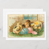 Whimsical Easter Chicken met Faux Gold Highlights Feestdagenkaart (Voorkant / Achterkant)