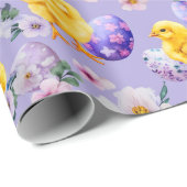 Whimsical Easter Chicks Wrapping Paper Cadeaupapier (Rol Hoek)