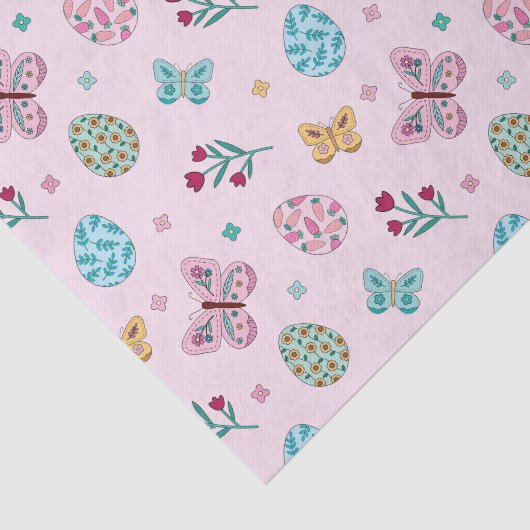 Whimsical Easter Egg, Butterfly & Floral Tissuepapier (Detail)
