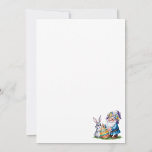 Whimsical Easter Egg Hunt: Waterverf Bunny en Gn Kaart (Achterkant)