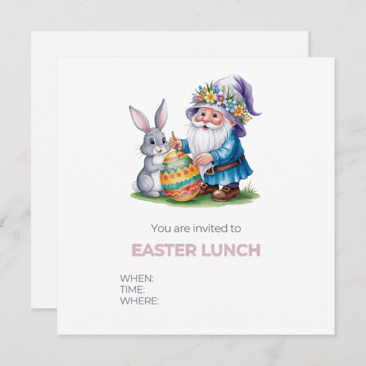 Whimsical Easter Egg Hunt: Waterverf Bunny en Gn Save The Date (Voorkant / Achterkant)
