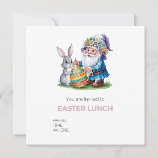 Whimsical Easter Egg Hunt: Waterverf Bunny en Gn Save The Date (Voorkant)