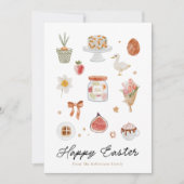 Whimsical Easter Icons Wenskaart Feestdagenkaart (Voorkant)