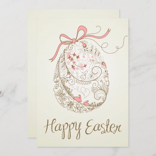 Whimsical Easter | platte paasKaart Feestdagenkaart (Voorkant / Achterkant)