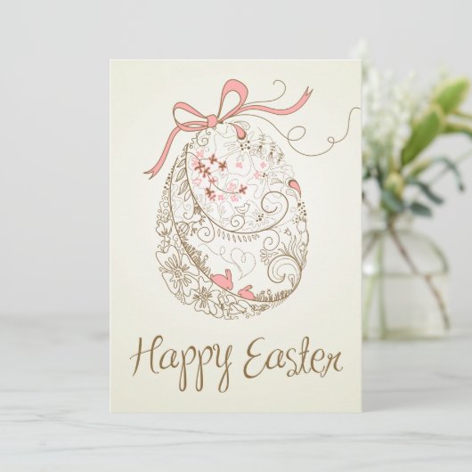 Whimsical Easter | platte paasKaart Feestdagenkaart (Staand voorkant)