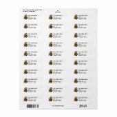 Whimsical Eastern Screech Owl Monogram Etiket (Full Sheet)