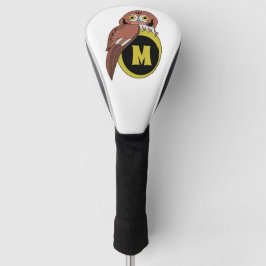 Whimsical Eastern Screech Owl Monogram Golfheadcover