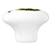 Whimsical Eastern Screech Owl Monogram Keramische Knop (Zijkant)