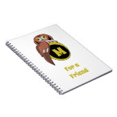 Whimsical Eastern Screech Owl Monogram Notitieboek (Rechterzijde)