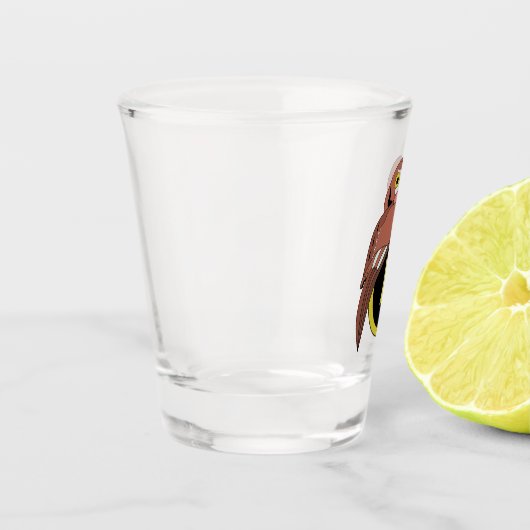 Whimsical Eastern Screech Owl Monogram Shot Glas (Links)