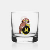 Whimsical Eastern Screech Owl Monogram Whisky Glas (Voorkant)