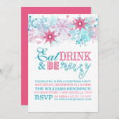 Whimsical Eat Drink and Be Merry Kaart (Voorkant / Achterkant)