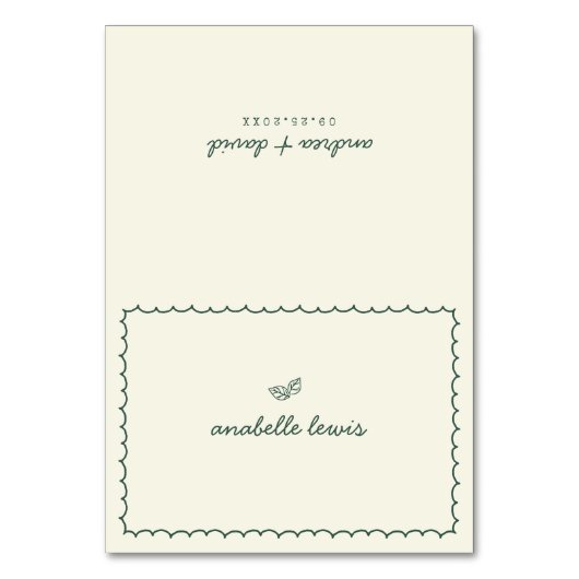 Whimsical Editable Guest Name Wedding Place Card Kaart (Voorkant)