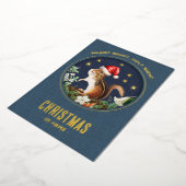 Whimsical Eekhoorn Bos Dieren Kerstmis Kaart (Gedraaid)