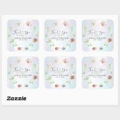 Whimsical een beetje liefde bug regenboog dank je vierkante sticker (Vel)