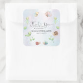 Whimsical een beetje liefde bug regenboog dank je vierkante sticker (Tas)