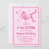 Whimsical Een beetje ouder Hot Pink verjaardagsfee Kaart (Voorkant)