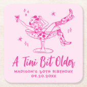 Whimsical Een beetje ouder Hot Pink verjaardagsfee Kartonnen Onderzetters (Voorkant)