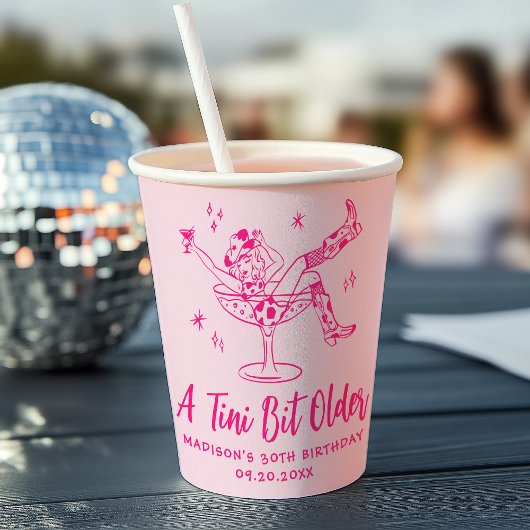 Whimsical Een beetje ouder Hot Pink verjaardagsfee Papieren Bekers