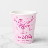 Whimsical Een beetje ouder Hot Pink verjaardagsfee Papieren Bekers (Voorkant)