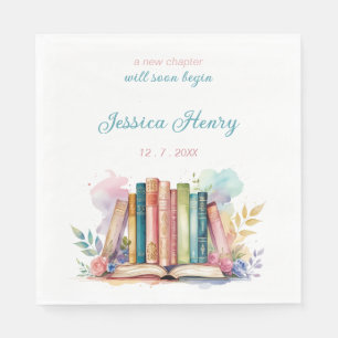Whimsical Een Nieuwe Hoofdstuk Boek Bruidsfeest Servet