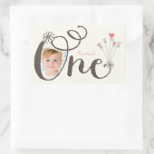 Whimsical Een Schattige Meisje 1e Verjaardagsfeest Rechthoekige Sticker (Tas)