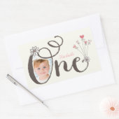 Whimsical Een Schattige Meisje 1e Verjaardagsfeest Rechthoekige Sticker (Envelop)