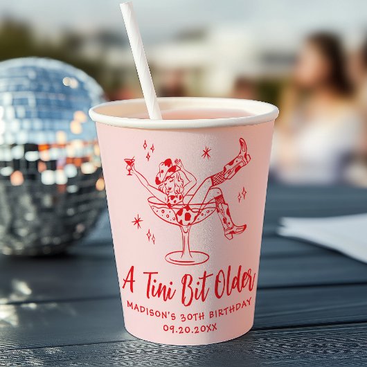 Whimsical Een Tini Beetje Ouder Roze en Rode Verja Papieren Bekers