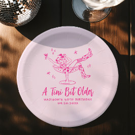 Whimsical Een Tini Beetje Ouder Roze Verjaardagsfe Papieren Bordje
