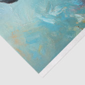 Whimsical Eend in Blauwe Bloem Decoupage Tissuepapier (Detail)