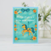 Whimsical Eenhoorn Baby shower Bedankkaart (Staand voorkant)