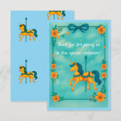 Whimsical Eenhoorn Baby shower Bedankkaart (Voorkant / Achterkant)