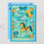 Whimsical Eenhoorn Baby shower Kaart (Voorkant / Achterkant)