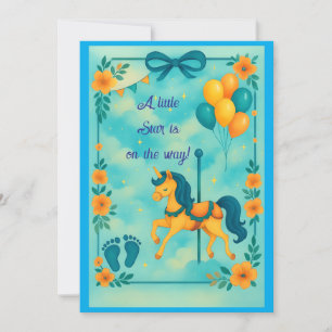 Whimsical Eenhoorn Baby shower Kaart
