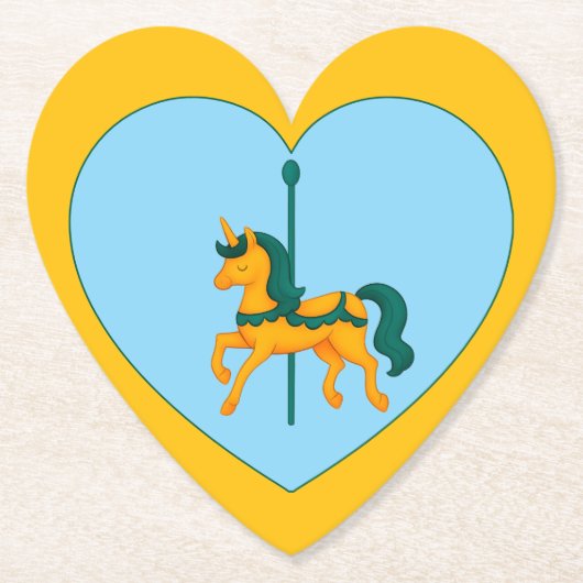 Whimsical Eenhoorn Baby shower Kartonnen Onderzetters (Voorkant)