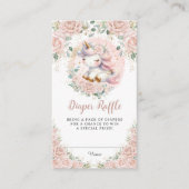 Whimsical Eenhoorn Blush Roze Bloemenluier Raffle Informatiekaartje (Voorkant)