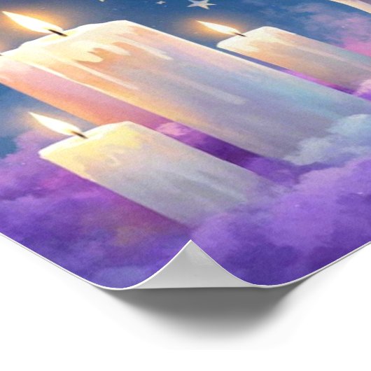 Whimsical eenhoorn met regenboog Verjaardag Magisc Poster (Hoek)